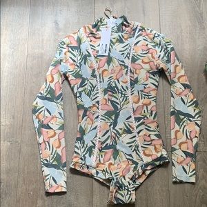 Beautiful flower prints surf suit